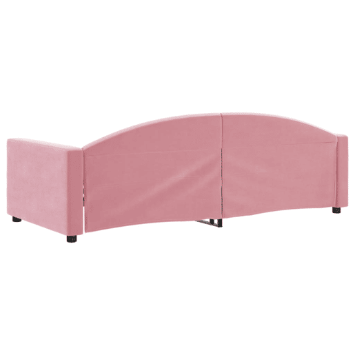 Sofá-cama, Sofá conversível 90x200 cm veludo rosa