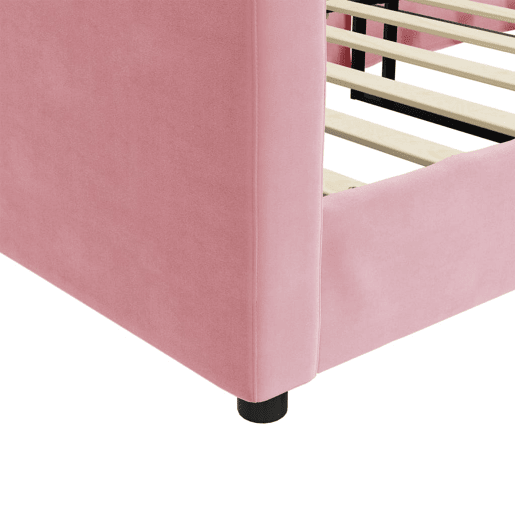 Sofá-cama, Sofá conversível 90x200 cm veludo rosa