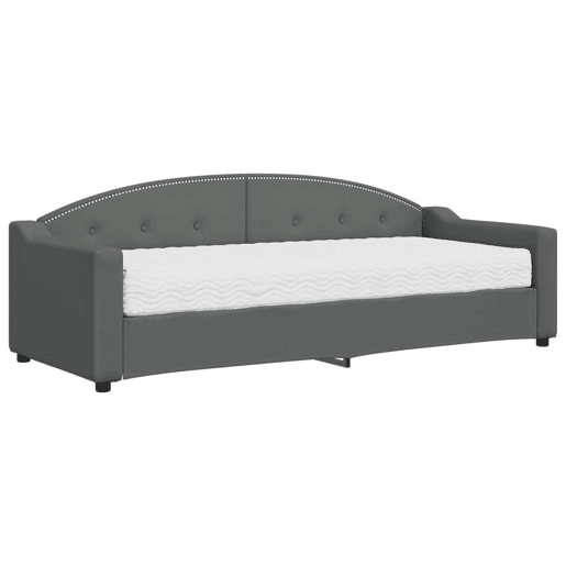 Sofá-cama, Sofá conversível com colchão 80x200 cm tecido cinzento-escuro
