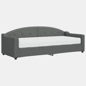 Sofá-cama, Sofá conversível com colchão 80x200 cm tecido cinzento-escuro