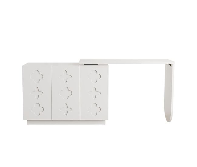 Escritorio esquinero giratorio 110 cm - mesa de ordenador en l multifuncional - blanco