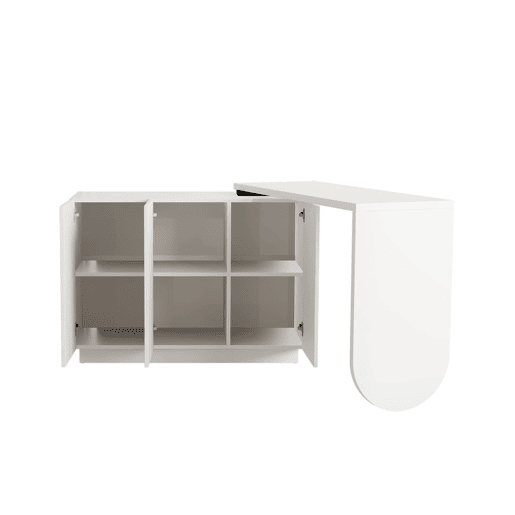 Secretária giratória de canto 110 cm - mesa de computador em L multifuncional - branca