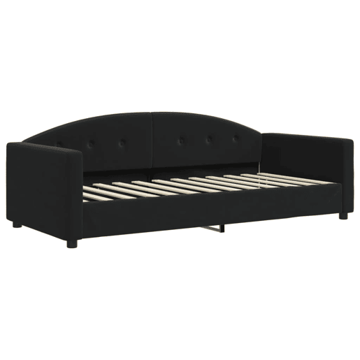 Sofá-cama, Sofá conversível 90x200 cm veludo preto Sofá-cama, Sofá conversível 90x200 cm veludo preto