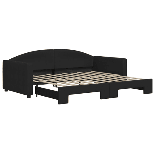 Sofá-cama, Sofá conversível com gavetão 90x190 cm tecido preto
