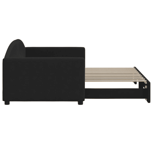 Sofá-cama, Sofá conversível com gavetão 90x190 cm tecido preto