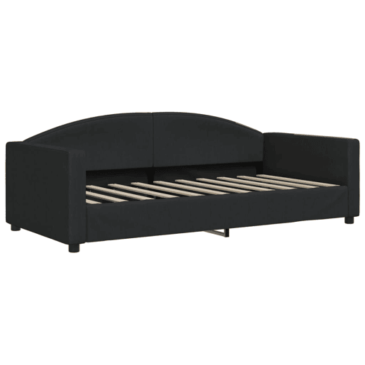Sofá-cama, Sofá conversível com gavetão 90x190 cm tecido preto