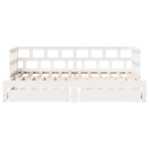 Sofá-cama, Sofá conversível com gavetão e gavetas sem colchão 80x200 cm branco