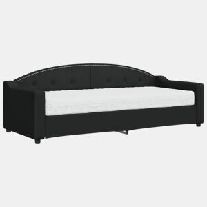 Sofá-cama, Sofá conversível com colchão 80x200 cm tecido preto
