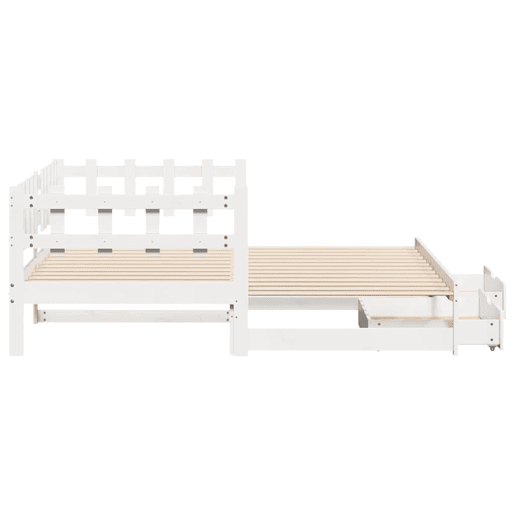 Sofá-cama, Sofá conversível com gavetão e gavetas sem colchão 80x200 cm branco