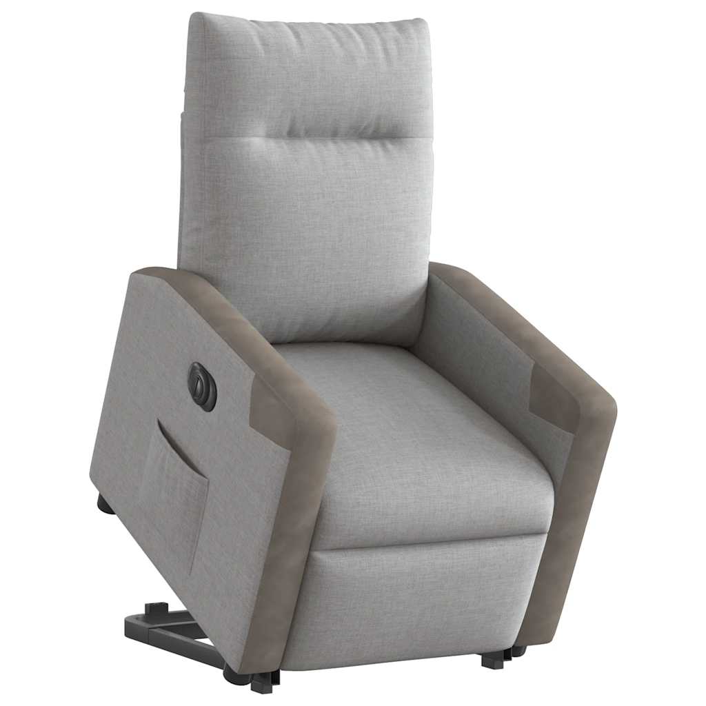Sillón eléctrico reclinable elevable - sillón relax de tela gris nube