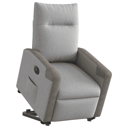 Poltrona reclinável - Poltrona relax elétrica tecido cinzento-nublado