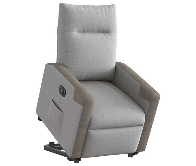 Sillón eléctrico reclinable elevable - sillón relax de tela gris nube