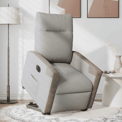 Poltrona reclinável - Poltrona relax elétrica tecido cinzento-nublado