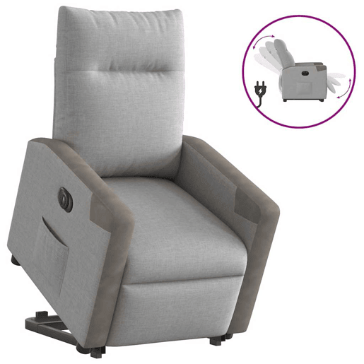 Poltrona reclinável - Poltrona relax elétrica tecido cinzento-nublado
