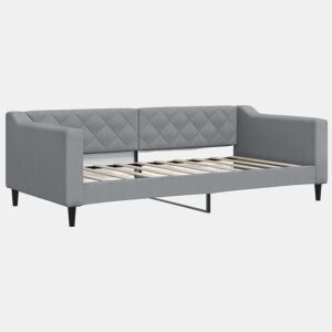 Sofá-cama, Sofá conversível 90x190 cm tecido cinzento-claro