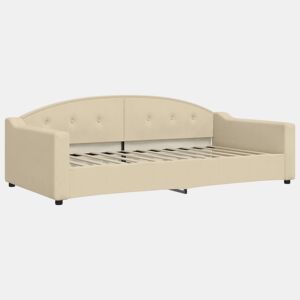 Sofá-cama, Sofá conversível 100x200 cm tecido cor creme