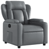 Poltrona reclinável - Poltrona relax couro artificial cinzento