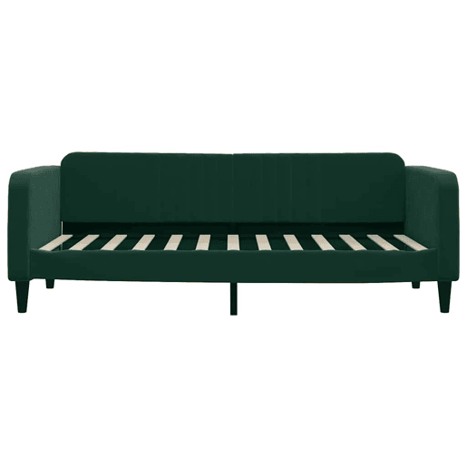 Sofá-cama, Sofá conversível com colchão 100x200 cm veludo verde-escuro
