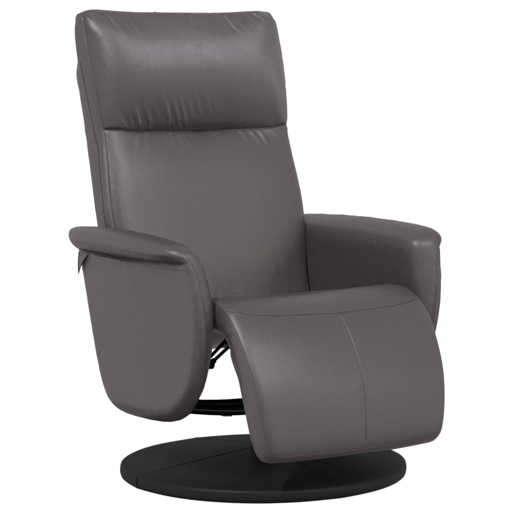 Sillón reclinable - sillón relax con reposapiés cuero sintético gris