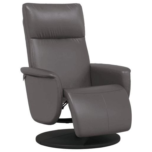Cadeira reclinável - Poltrona relax com apoio de pés couro artificial cinzento Cadeira reclinável - Poltrona relax com apoio de pés couro artificial cinzento