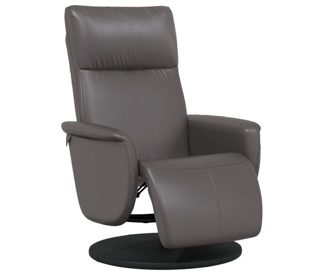 Sillón reclinable - sillón relax con reposapiés cuero sintético gris