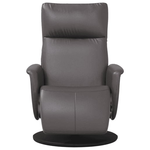 Cadeira reclinável - Poltrona relax com apoio de pés couro artificial cinzento Cadeira reclinável - Poltrona relax com apoio de pés couro artificial cinzento