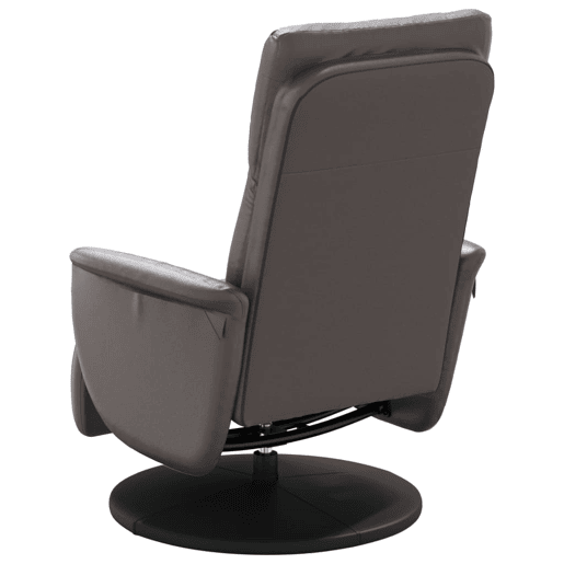 Cadeira reclinável - Poltrona relax com apoio de pés couro artificial cinzento Cadeira reclinável - Poltrona relax com apoio de pés couro artificial cinzento