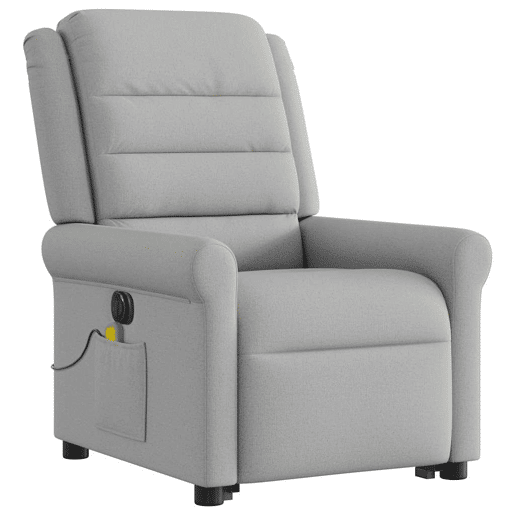 Poltrona elétrica elevatória massagens - Poltrona relax tecido cinzento-nublado Poltrona elétrica elevatória massagens - Poltrona relax tecido cinzento-nublado