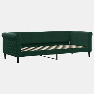 Sofá-cama, Sofá conversível 80x200 cm veludo verde-escuro