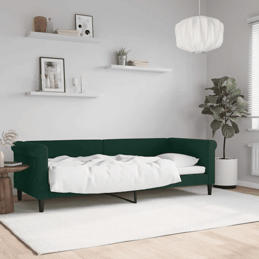Sofá-cama, Sofá conversível 80x200 cm veludo verde-escuro Sofá-cama, Sofá conversível 80x200 cm veludo verde-escuro