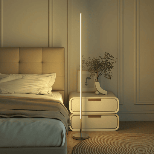 HOMCOM Candeeiro de Pé Moderno Candeeiro de Pé Sala de Estar com Brilho e Temperaturas de Cor Ajustáveis 3000K-6000K Controlo Remoto Temporizador para Quarto Escritório Decoração Ø20x150 cm Prata