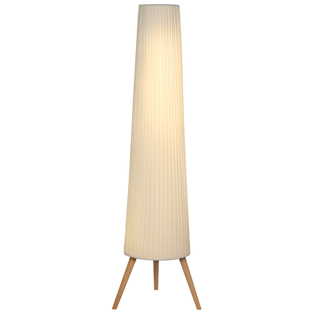 Lámpara de Pie Madera, Tela HOMCOM