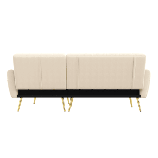Sofá-cama moderno de 3 lugares - Sofá de canto com função de cama - Bege