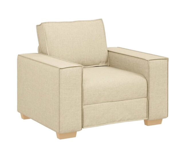 Sofá de salón sillón tela crema 60 cm