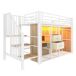 Cama alta para niños 255x95 Cama alta para niños 255x95 Blanco