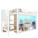 Cama alta para niños 255x95 Cama alta para niños 255x95 Blanco