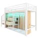 Cama alta para niños 255x95 Cama alta para niños 255x95 Blanco