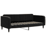 Sofá-cama, Sofá conversível 90x200 cm veludo preto