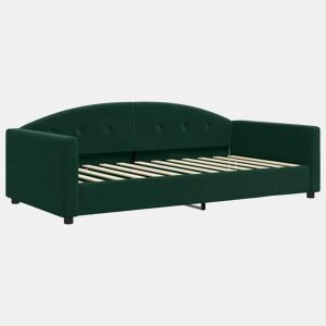 Sofá-cama, Sofá conversível 100x200 cm veludo verde-escuro