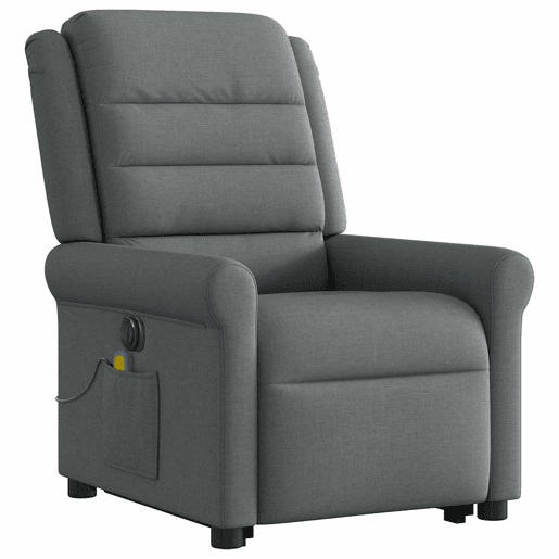 Poltrona elétrica elevatória massagens - Poltrona relax tecido cinzento-escuro