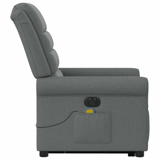 Poltrona elétrica elevatória massagens - Poltrona relax tecido cinzento-escuro