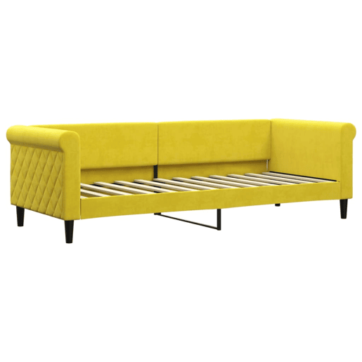 Sofá-cama, Sofá conversível 80x200 cm veludo amarelo