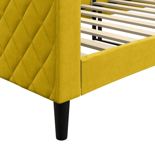 Sofá-cama, Sofá conversível 80x200 cm veludo amarelo