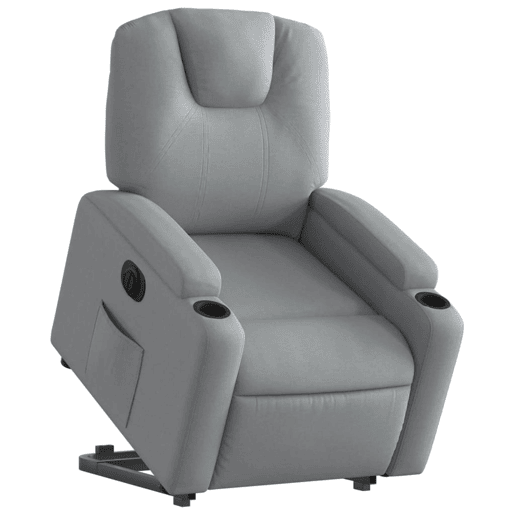 Poltrona reclinável - Poltrona relax elétrica tecido cinzento-claro