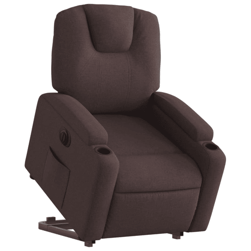 Poltrona reclinável - Poltrona relax elétrica tecido castanho-escuro