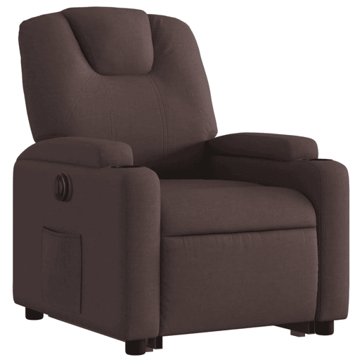 Poltrona reclinável - Poltrona relax elétrica tecido castanho-escuro