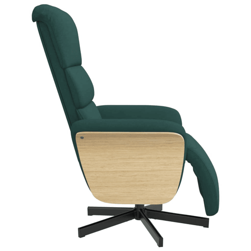 Cadeira reclinável - Poltrona relax com apoio de pés tecido tecido verde-escuro Cadeira reclinável - Poltrona relax com apoio de pés tecido tecido verde-escuro