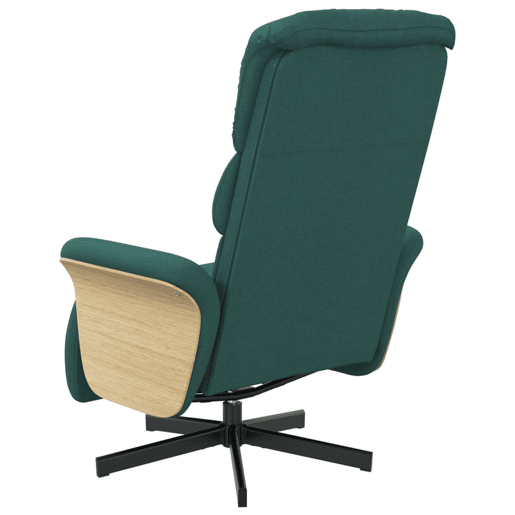 Cadeira reclinável - Poltrona relax com apoio de pés tecido tecido verde-escuro Cadeira reclinável - Poltrona relax com apoio de pés tecido tecido verde-escuro