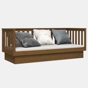 Sofá-cama, Sofá conversível 75x190 cm madeira de pinho maciça castanho mel