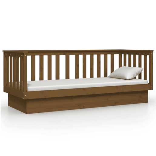 Sofá-cama, Sofá conversível 75x190 cm madeira de pinho maciça castanho mel